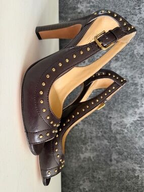 Coach Brown Studded Heel